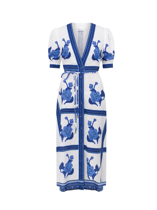 Portrait Dress-Azure Collage