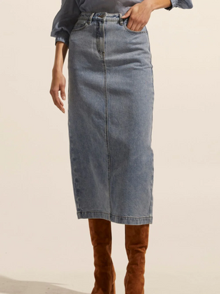 Amy Accord Skirt - Washed Denim