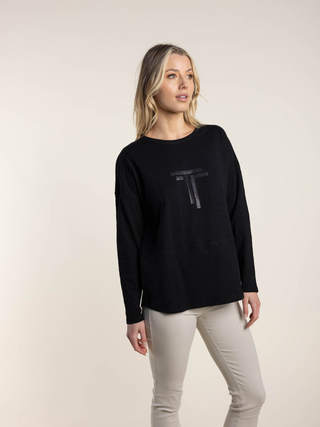 Ciara Sequin Tee - Black