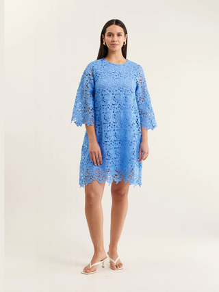 Claire Lace Dress - Cornflower