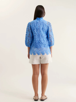 Lume Lace Shirt - Cornflower