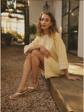Claire Linen Dress - Lemon