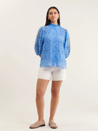 Lume Lace Shirt - Cornflower