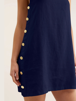 Lola Linen Dress - Navy