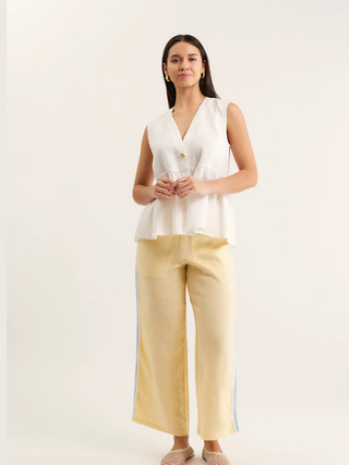 Rosie Linen Top - White