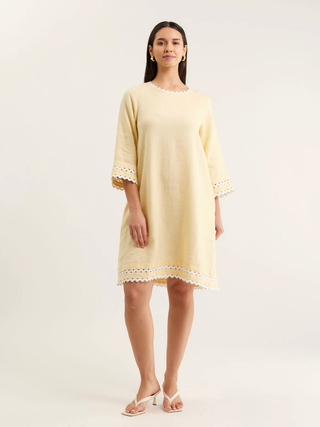 Claire Linen Dress - Lemon