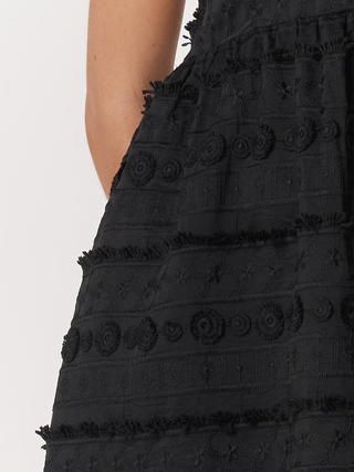 Sierra Lace Midi Dress - Black