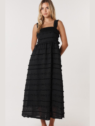 Sierra Lace Midi Dress - Black