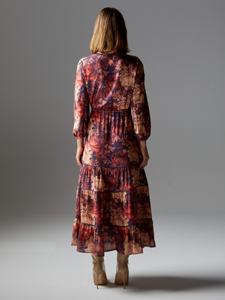 Berry Kiss Midi Dress - Floral