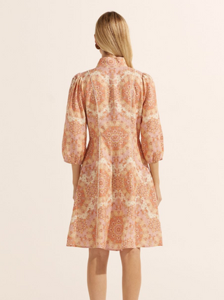 Jargon Mosaic Dress - Coral Orange