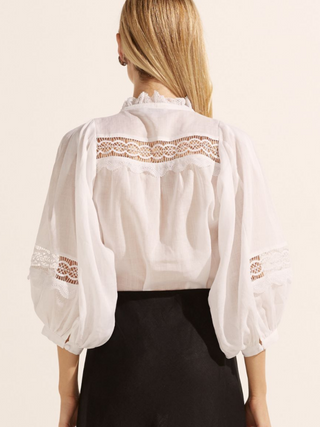 Quell Linen Top - White