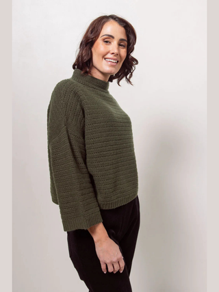 Pointelle Knit Top - Khaki