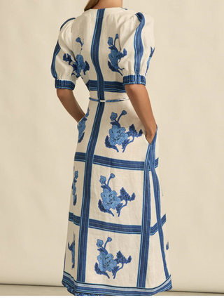 Portrait Dress-Azure Collage