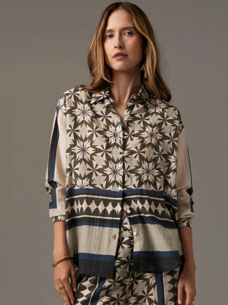 Postiano Shirt - Green and Beige