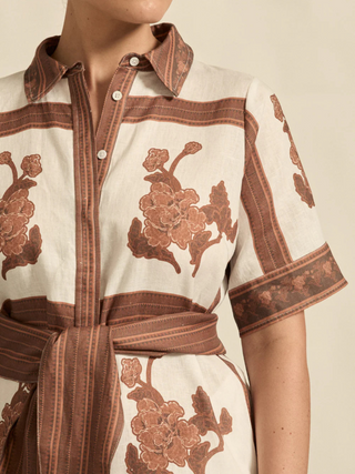 Globe/Roam Dress-Coffee Collage