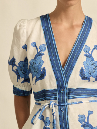 Portrait Dress-Azure Collage