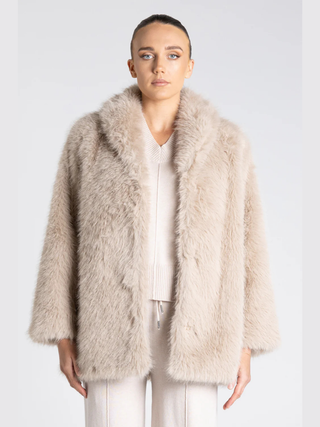 Faux Fur Coat - Oat