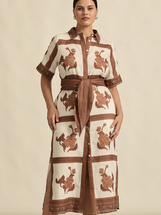 Globe/Roam Dress-Coffee Collage
