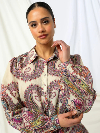 Giselle Blouse- Border Paisley