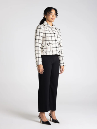 Tweed Boucle Jacket - White Check