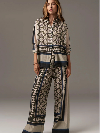 Postiano Shirt - Green and Beige