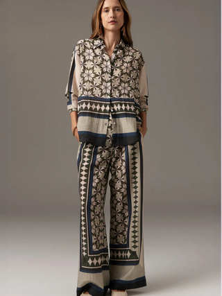 Postiano Shirt - Green and Beige