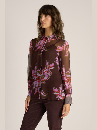 Nyomi Blouse - Dark Flower Print