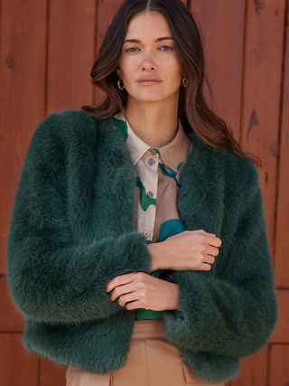 Glacier Faux Fur Jacket - Emerald