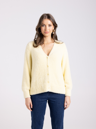 Fluffy Cardigan 7/8 Sleeves - Sunshine