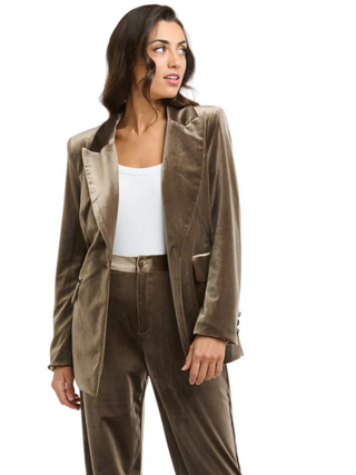 jets Velvet Jacket - Taupe