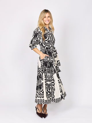 Hattie Dress - Black White