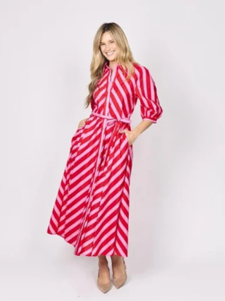 Anika Dress - Red Stripe