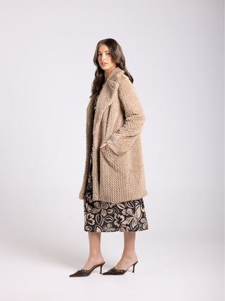 Teddy Coat Mid Length - Oat