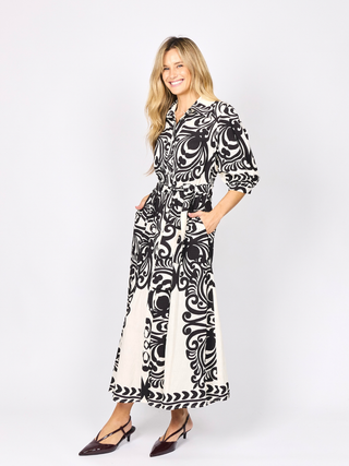 Hattie Dress - Black White