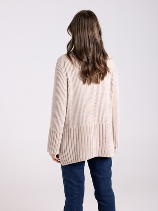 Rib Mock Neck Knit - Latte