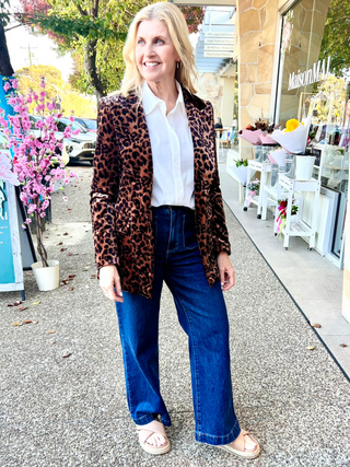 Jets Velvet Jacket - Leopard