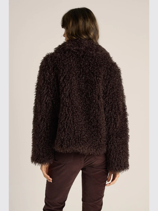 Wynn Cropped Fur Jacket - Chocolate Brown