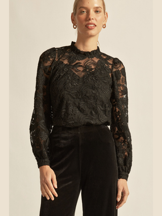 Glint Top - Black Lace