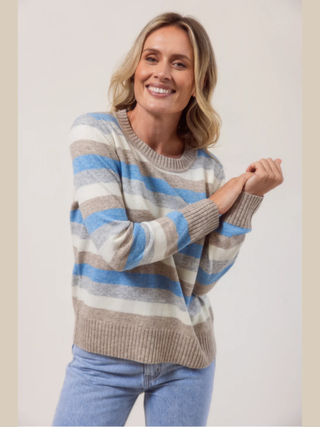 Striped Sweater - Powder Blue Combo