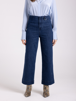 7/8 Wide Leg Pant - Denim