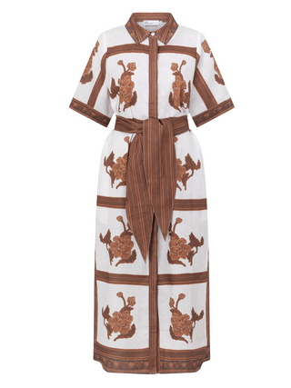 Globe/Roam Dress-Coffee Collage