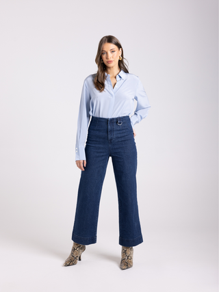 7/8 Wide Leg Pant - Denim
