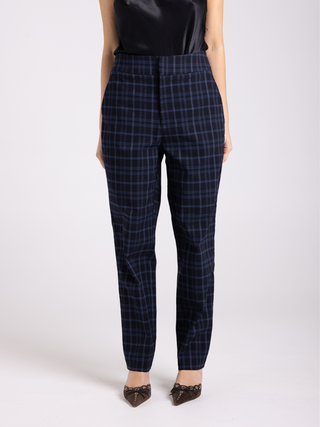 Check Pant - Navy