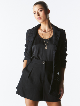 Worth It Lace Blazer - Black