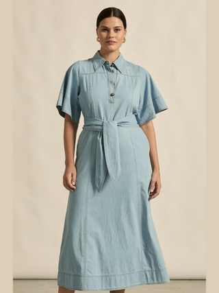 Cameo Dress-Light Chambray