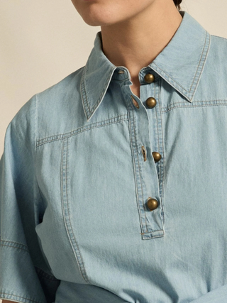 Cameo Dress-Light Chambray
