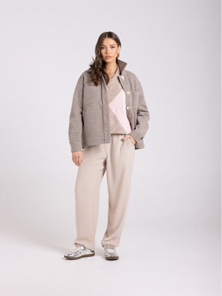 Houndstooth Shacket - Espresso Check