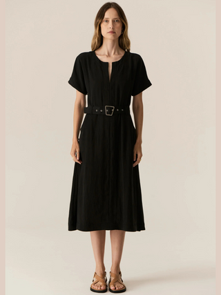 Faire Belted Dress - Black