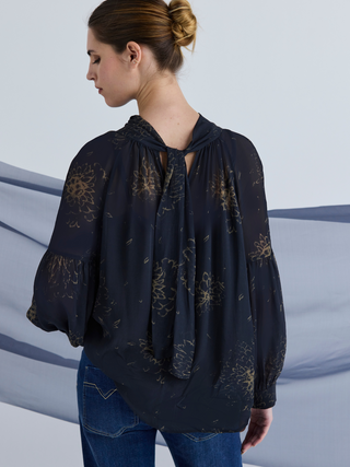 Crown Top - Crown Print Midnight Blue