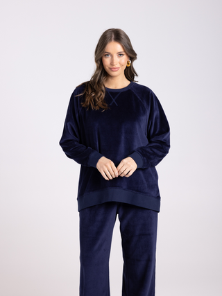 Velour Sweat - French Navy
